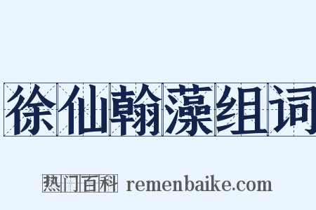 徐仙翰藻组词是什么意思的图片